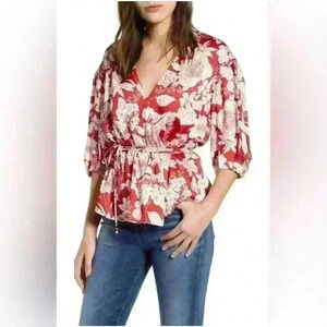 NWT Rebecca Minkoff Printed Mary Top L